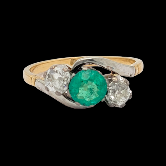 Emerald and diamond ring sku 6151