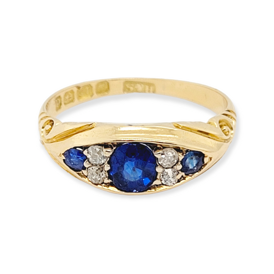 Antique sapphire and diamond ring