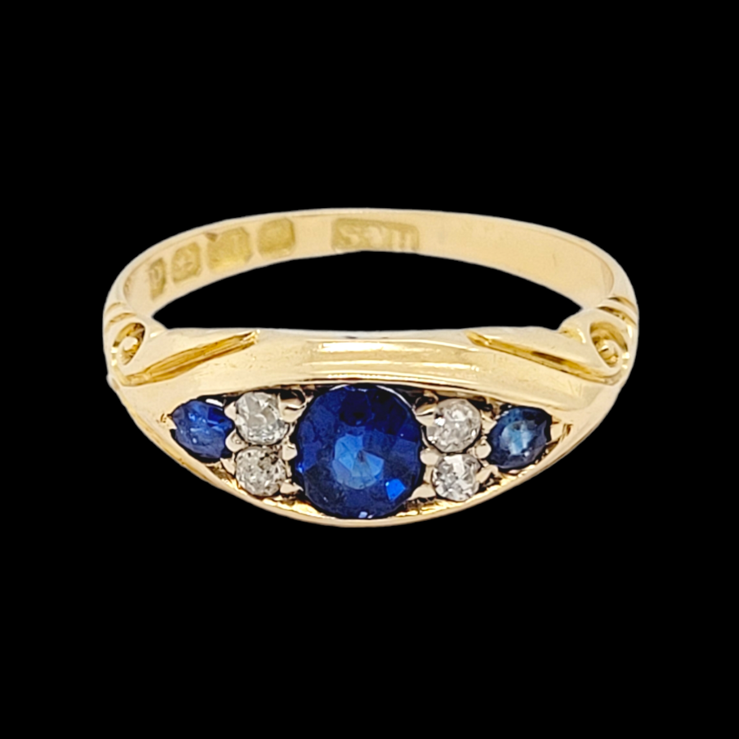 Antique sapphire and diamond ring