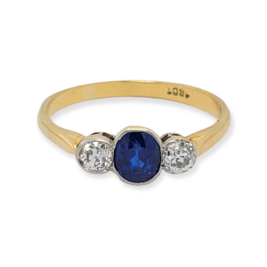 Antique sapphire and diamond