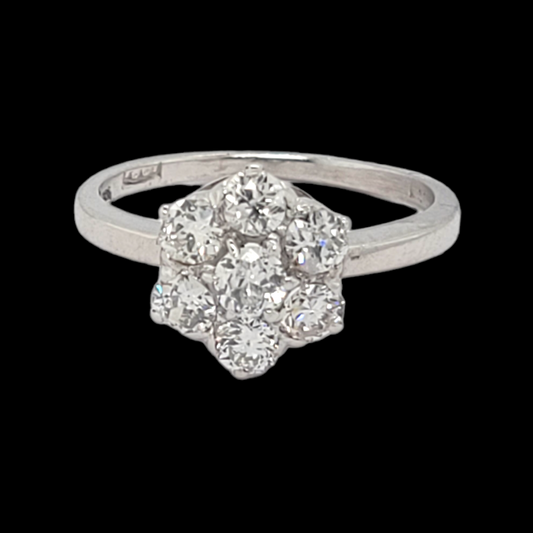 Diamond cluster engagement ring sku 6181