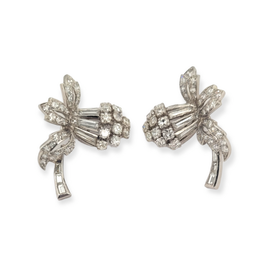Vintage Orchid diamond earrings 8250