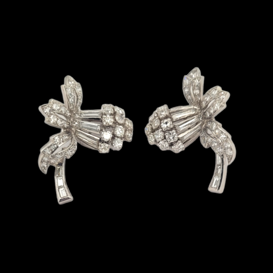 Vintage Orchid diamond earrings 8250