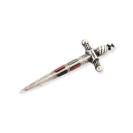 Victorian Scottish hardstone sword brooch SKU: 6223