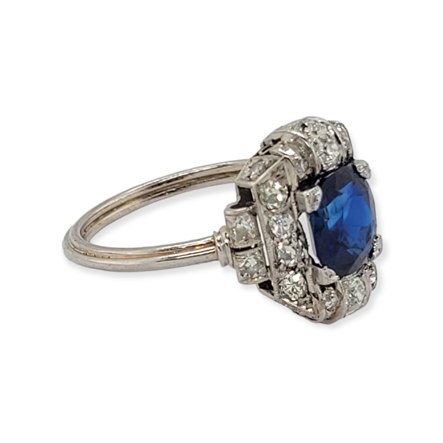 Art deco sapphire and diamond engagement ring SKU: 6237