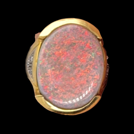 Rare colour change Red to green opal and diamond ring

SKU: 6310