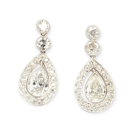 Edwardian pear shaped diamond drop earrings

SKU: 6404
