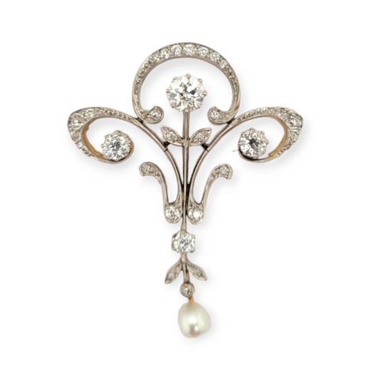 Art nouveau diamond and pearl brooch/pendant

SKU: 6417