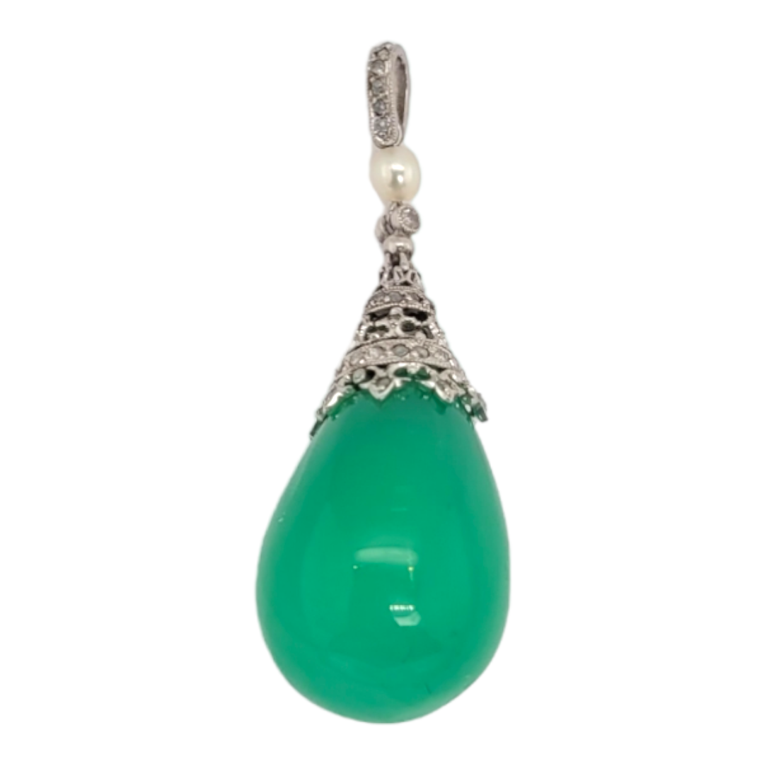 Gem Edwardian chrysoprase and diamond pendant

SKU: 6438