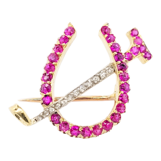 Antique Ruby and diamond horse shoe and crop brooch

SKU: 6454