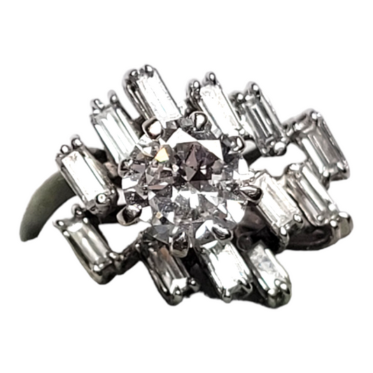Cool 1960's diamond and baguette diamond engagement ring

SKU: 6498