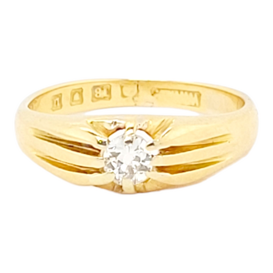 18ct gold old mine cut gypsy set ring sku 6526