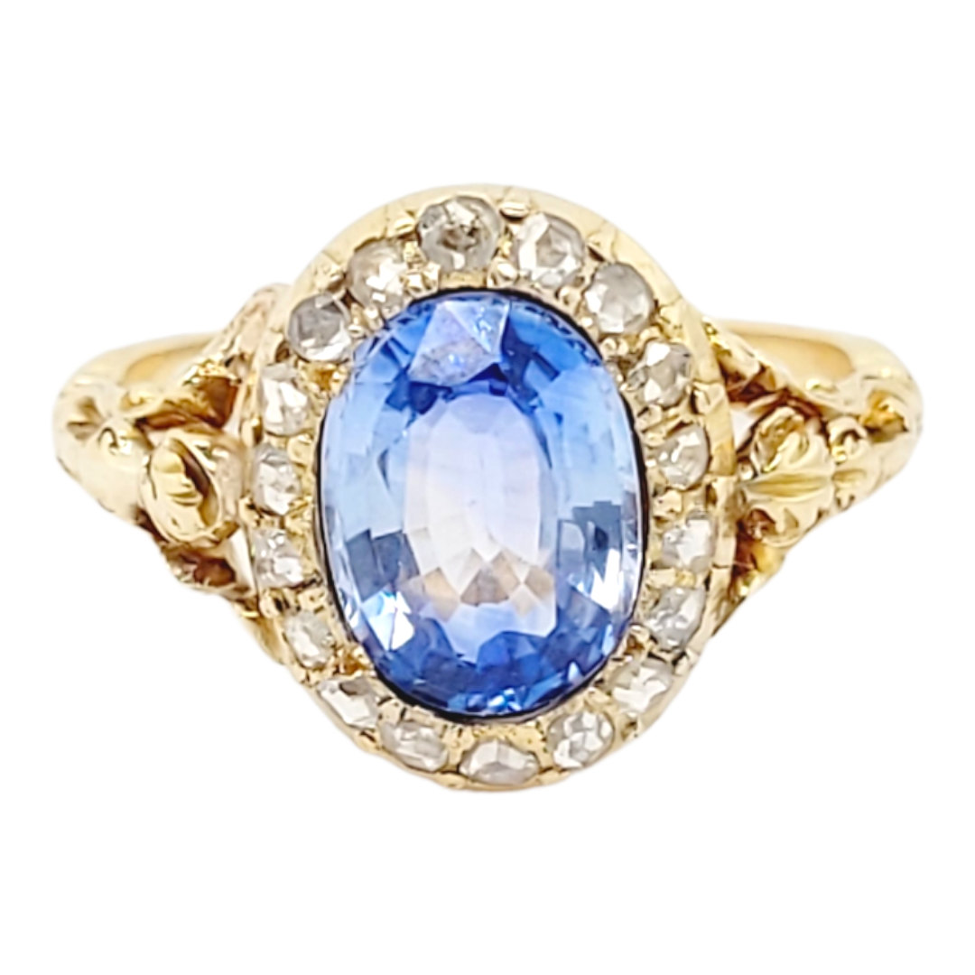 Rare Antique sapphire and diamond cluster engagement ring

SKU: 6545