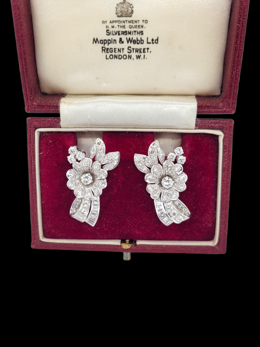 Pair of 1940's floral diamond earrings

SKU: 6581