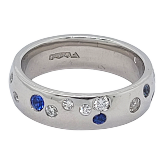 Sapphire and diamond platinum ring