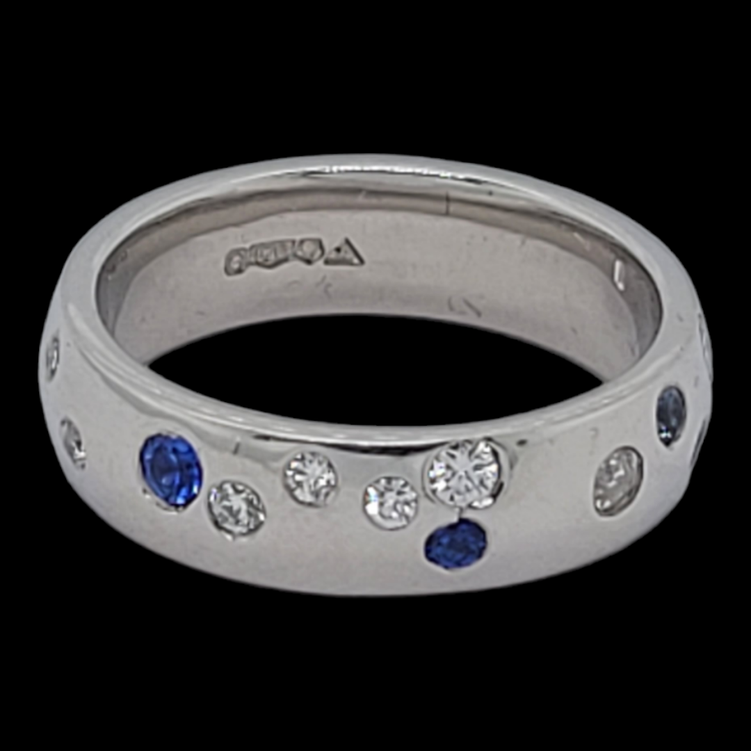 Sapphire and diamond platinum ring