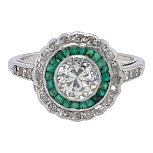 Art deco emerald and diamond target ring

SKU: 6593