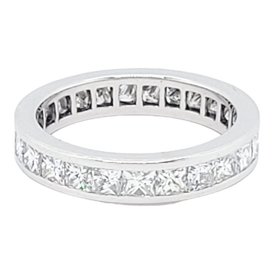 Princess cut diamond full hoop eternity ring