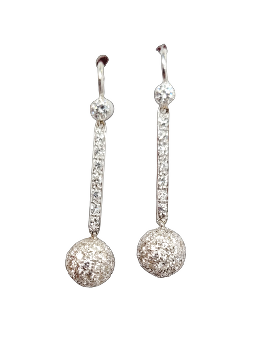 Pair of diamond drop ball earrings

SKU: 6470