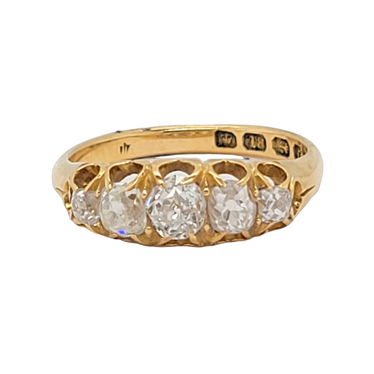 Old mine cut five stone diamond ring

SKU: 6390