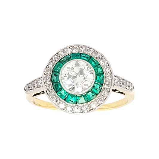 Antique emerald and diamond target ring

SKU: 6770