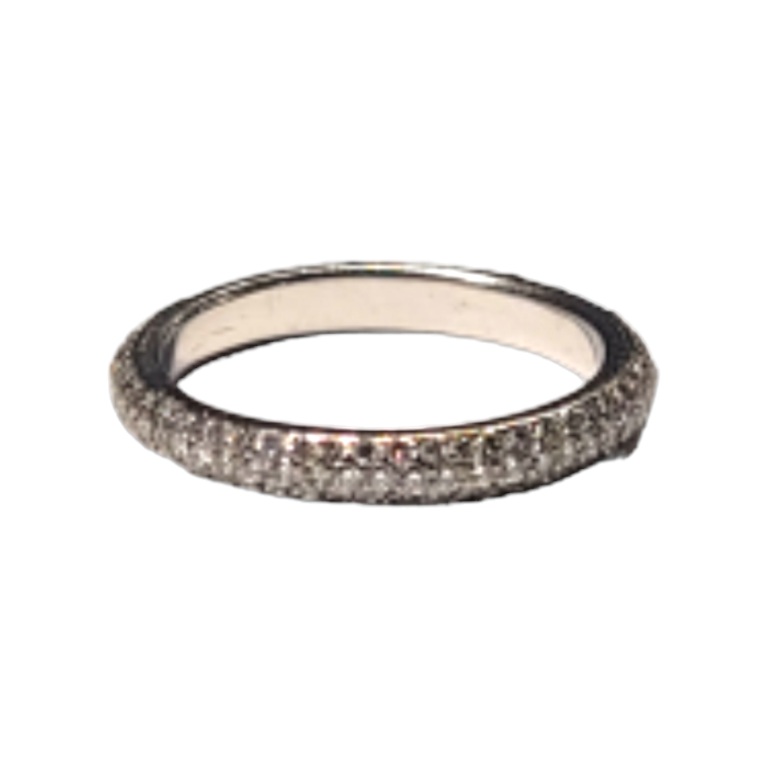 Pave diamond eternity ring
