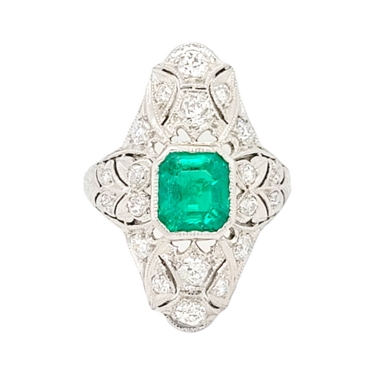Fine Edwardian emerald and diamond dress ring
SKU: 6868