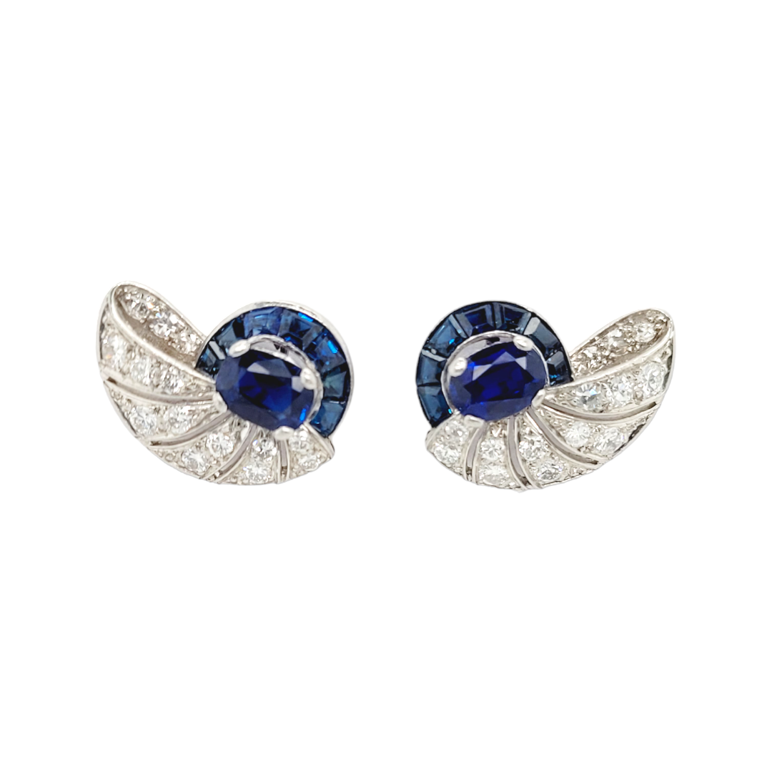 Art deco sapphire and diamond nautilus earrings
SKU: 6960