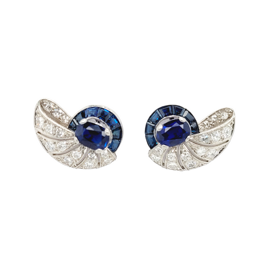 Art deco sapphire and diamond nautilus earrings
SKU: 6960