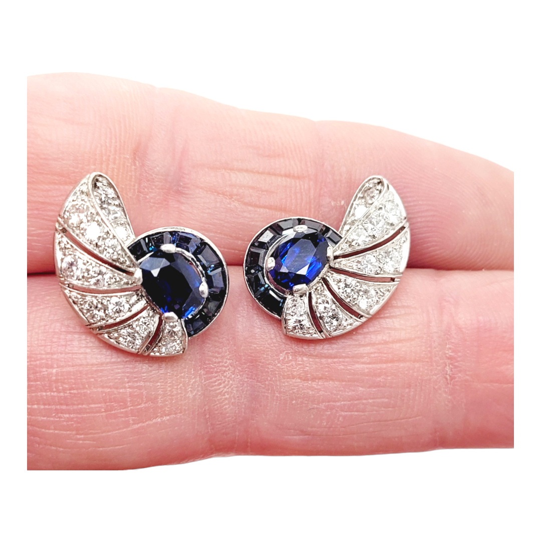 Art deco sapphire and diamond nautilus earrings
SKU: 6960