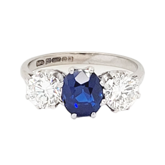 Natural sapphire and diamond engagement ring
SKU: 7009