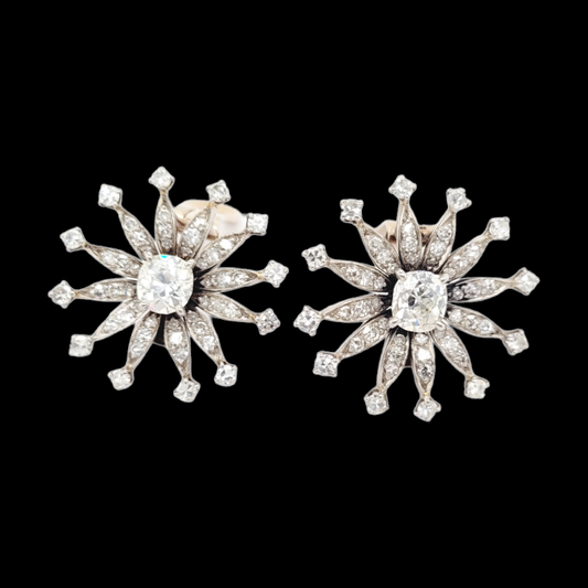Pair of chunky old mine cut diamond earrings
SKU: 7113