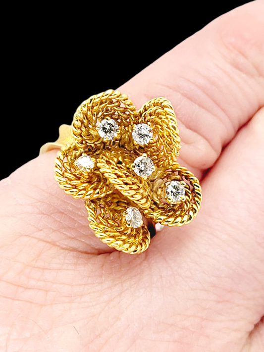 1960's woven gold and diamond dress ring
SKU: 7138