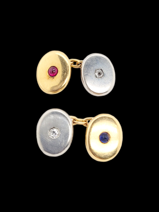 Antique gem set platinum and 18ct gold cufflinks
SKU: 7162