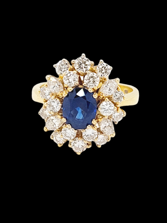 Vintage sapphire and diamond cluster engagement ring
SKU: 7178