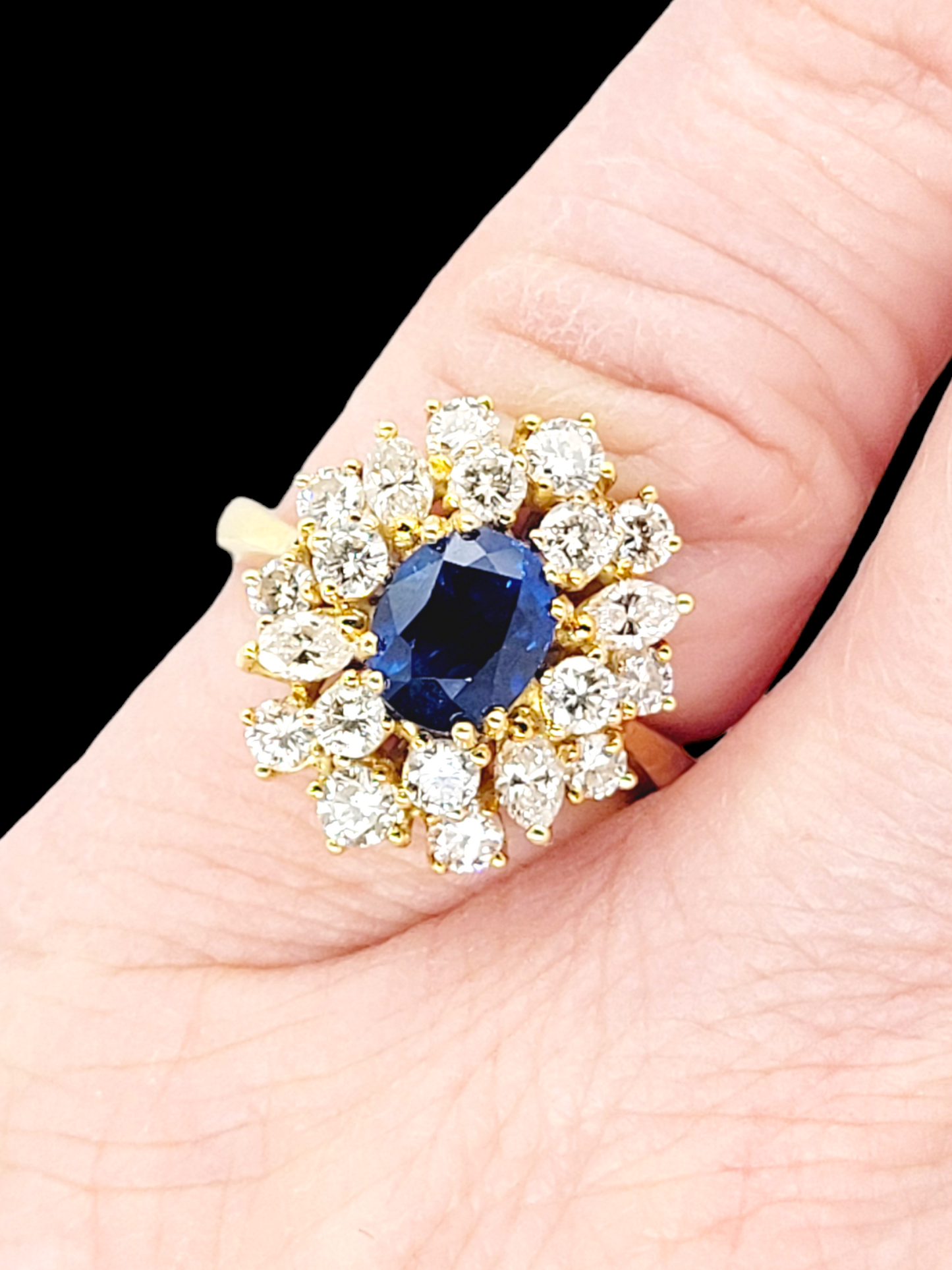Vintage sapphire and diamond cluster engagement ring
SKU: 7178