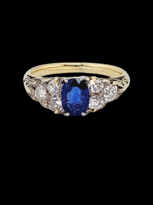 Antique sapphire and diamond engagement ring
SKU: 7214