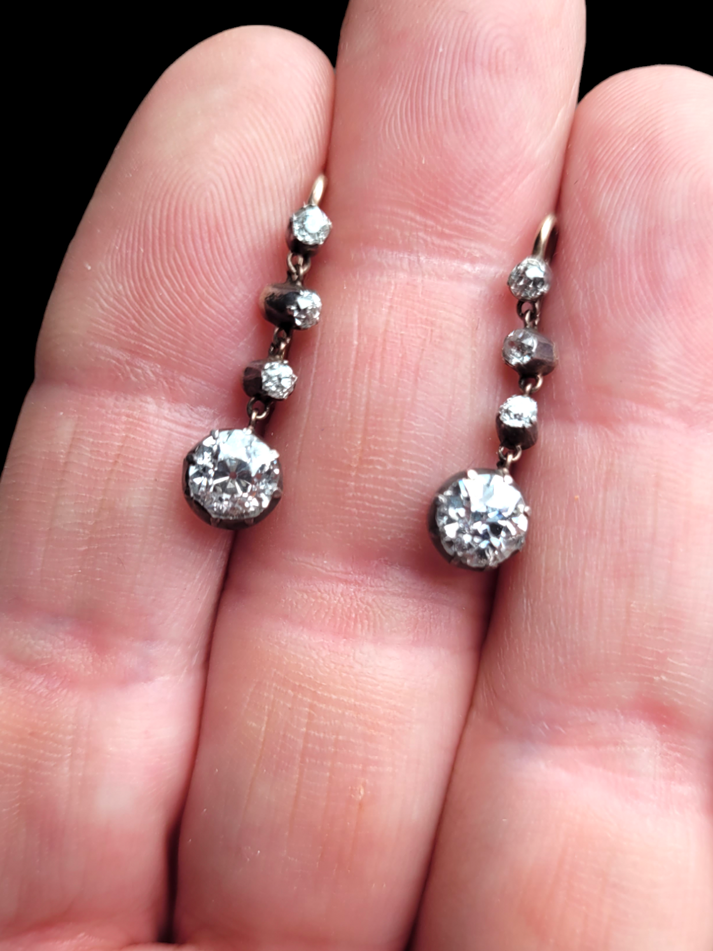 Pair of antique diamond drop earrings
SKU: 7276