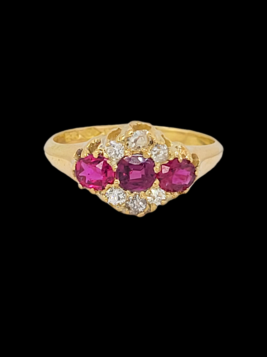 19th century gem ruby and diamond ring
SKU: 7317