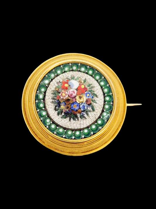 Archaeological revival micro mosaic brooch
SKU: 7334