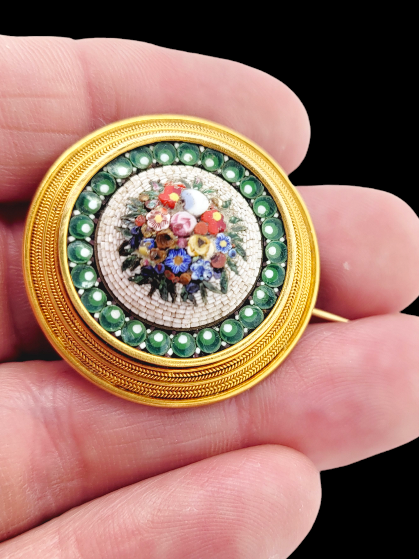 Archaeological revival micro mosaic brooch
SKU: 7334
