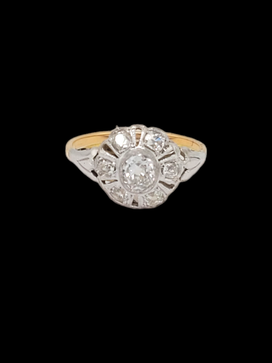Edwardian old mine cut diamond cluster engagement ring
SKU: 7338