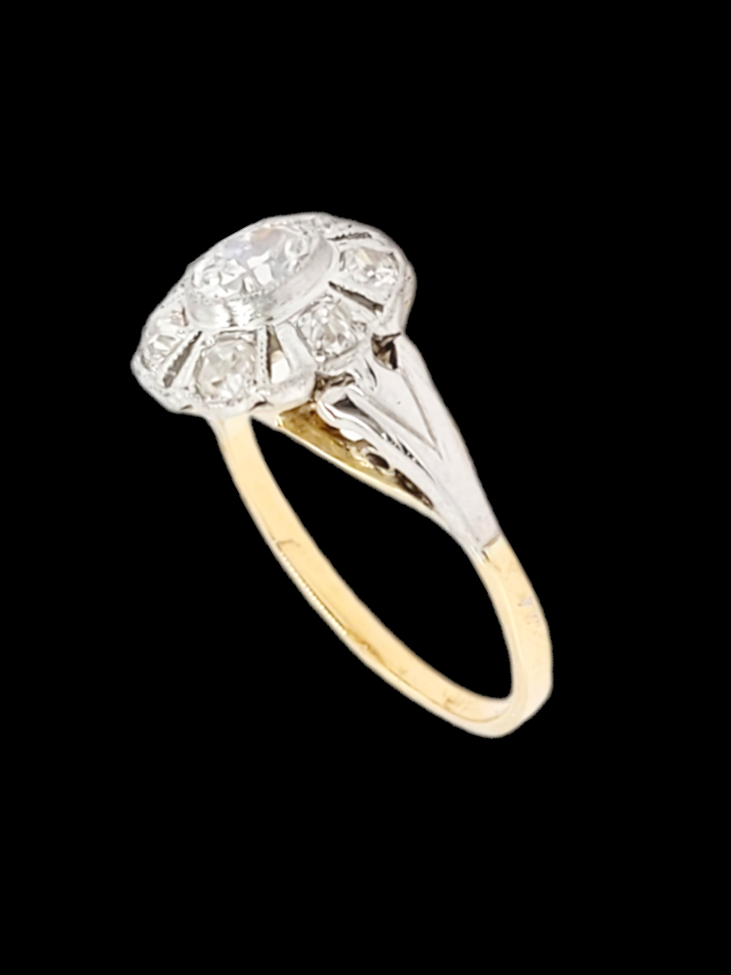 Edwardian old mine cut diamond cluster engagement ring
SKU: 7338