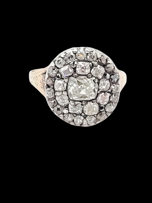 Georgian chunky old mine cut button cluster ring
SKU: 7370