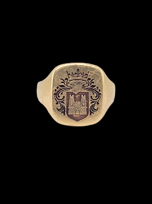 Seal engraved 9ct gold signet ring
SKU: 7471