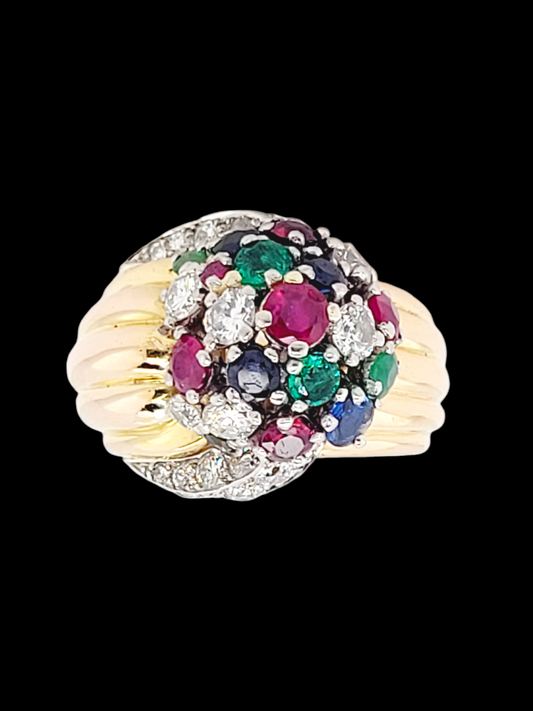 Vintage French tutti fruitti bombe ring
SKU: 7327