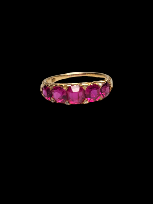 Fine Antique Ruby five stone ring
SKU: 7510