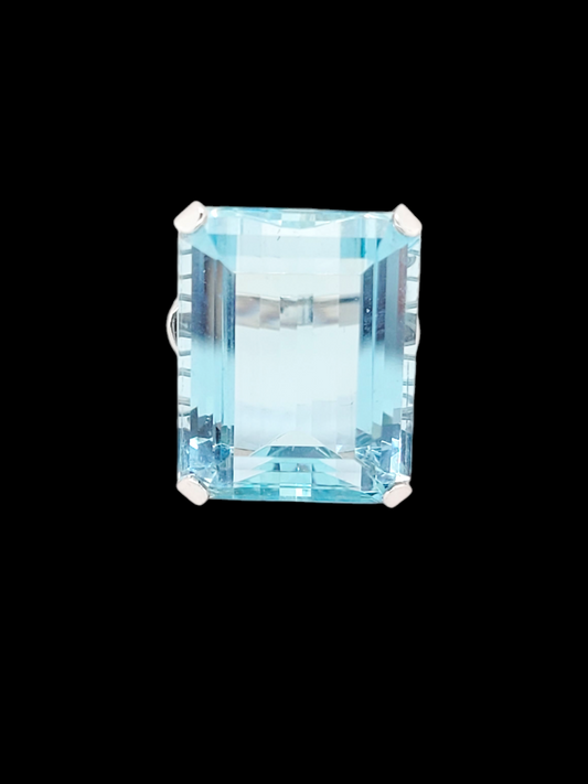 French Art deco solitaire Aquamarine dress ring
SKU: 7555