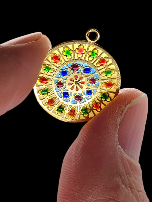 Antique plique a jour enamel and gold Rose window
SKU: 7545