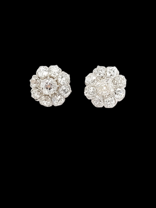 Antique old mine cut diamond cluster earrings
SKU: 7594